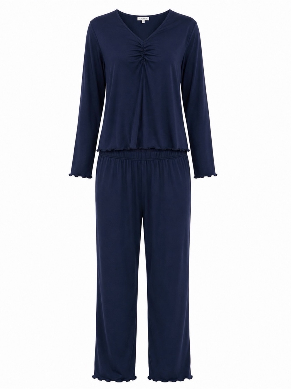 Ekouaer Women's XL Navy Two-Piece Pajama Lounge Set